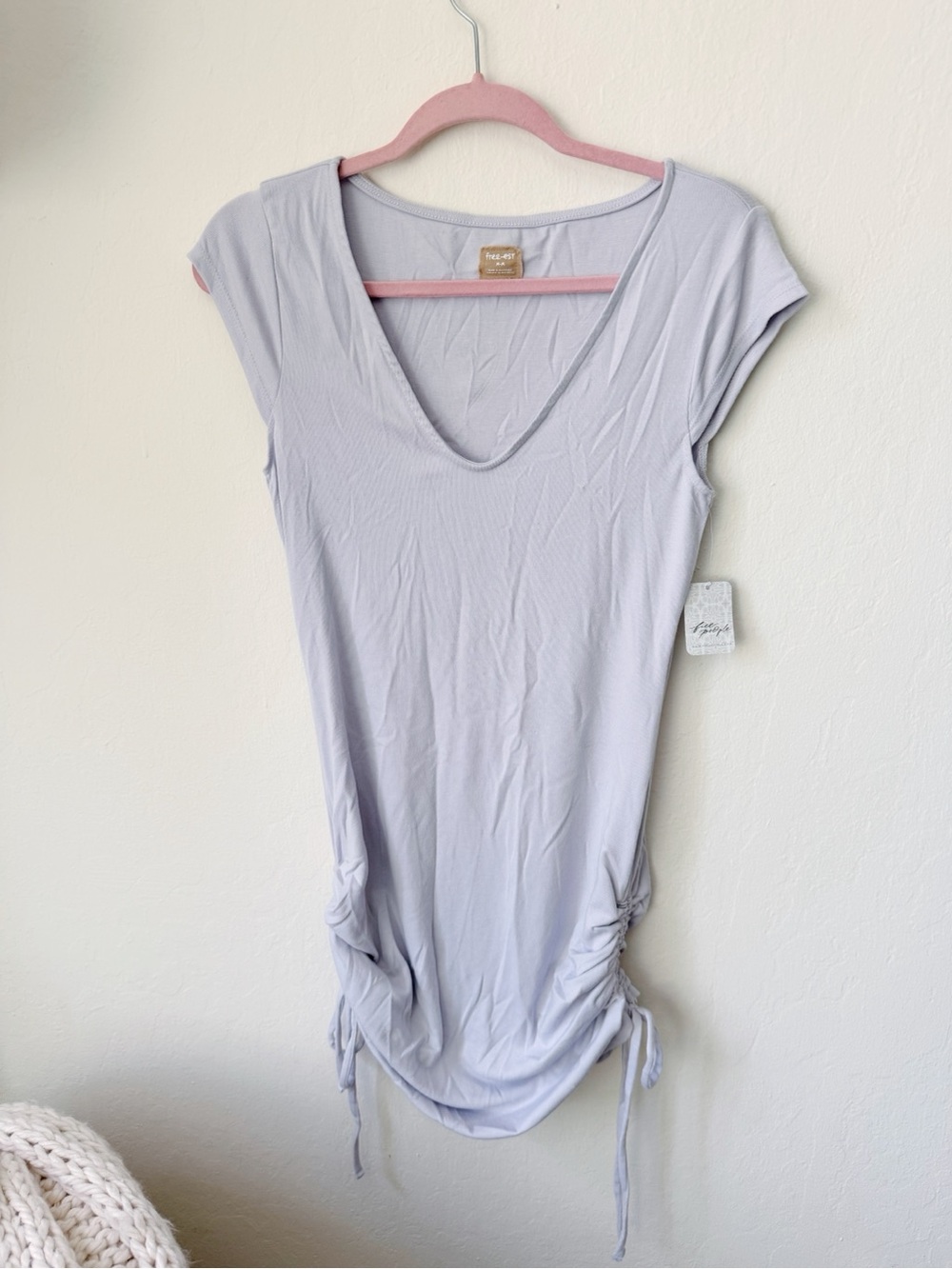 Free People Light Lavender Ruched Side dress